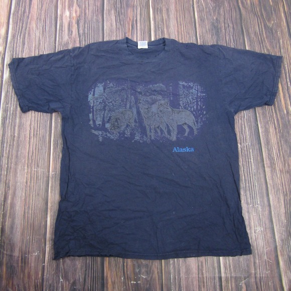 Jerzees Other - Vintage Jerzees Alaska Wolves Shirt Mens XL Blue Nature Wildlife Graphic Tee 90s